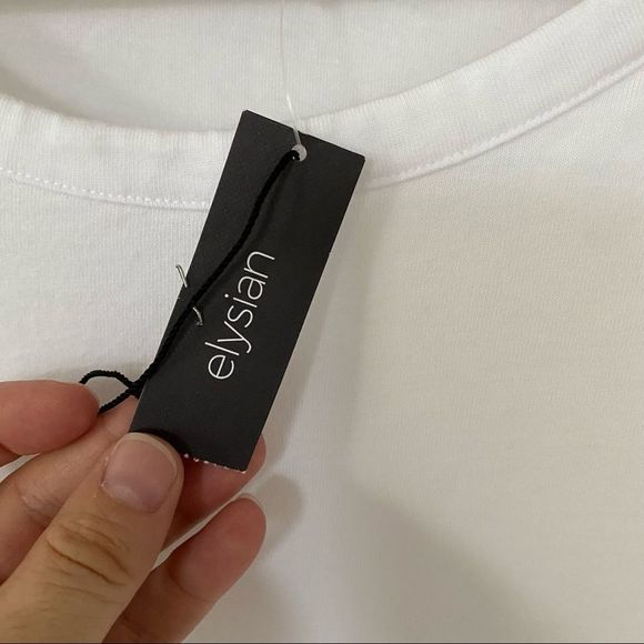 ELYSIAN long sleeve white tee shirt size medium nwt - Picture 4 of 6